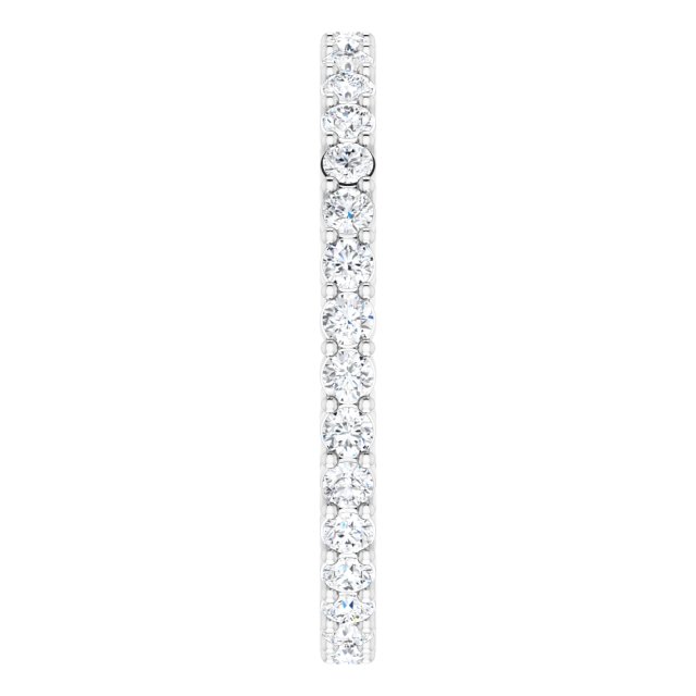 Platinum Round Natural Diamond Shared-Prong Eternity Band – 1.7 mm Stones (1/2–3/4 CTW) - view 4