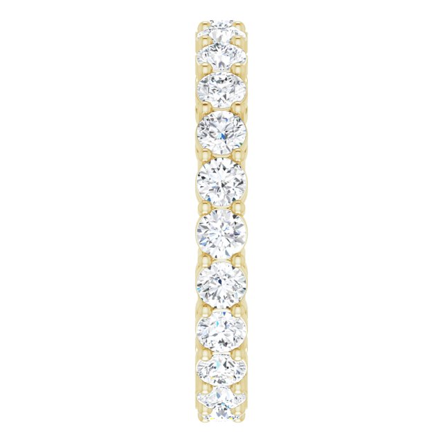 14K Gold Round Lab-Grown Diamond Shared-Prong Eternity Band – 2.8 mm Stones - Yellow Gold - view 4