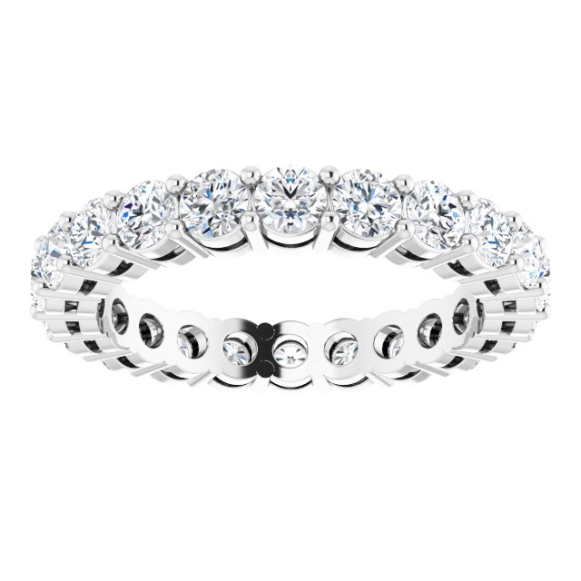 Platinum Round Lab-Grown Diamond Shared-Prong Eternity Band – 2.8 mm Stones - view 3