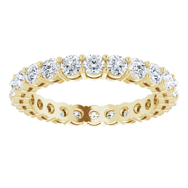14K Gold Round Lab-Grown Diamond Shared-Prong Eternity Band – 2.8 mm Stones - Yellow Gold - view 3