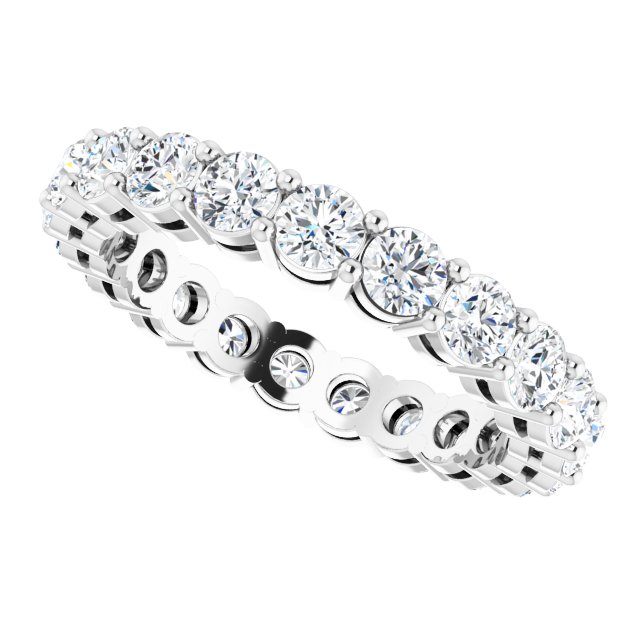 Platinum Round Natural Diamond Shared-Prong Eternity Band – 3 mm Stones (1 3/4–2 1/5 CTW) - view 5