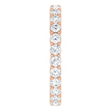 14K Gold Round Lab-Grown Diamond Shared-Prong Eternity Band – 2.5 mm Stones (1 3/8–1 1/2 CTW) - Rose Gold - view 4