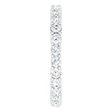 14K Gold Round Lab-Grown Diamond Shared-Prong Eternity Band – 2.5 mm Stones (1 3/8–1 1/2 CTW) - White Gold - view 4
