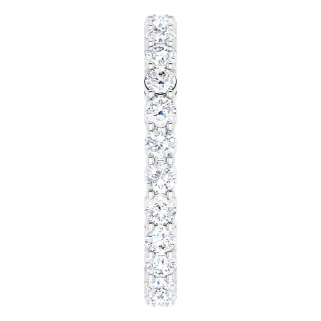 14K Gold Round Lab-Grown Diamond Shared-Prong Eternity Band – 2.5 mm Stones (1 3/8–1 1/2 CTW) - White Gold - view 4