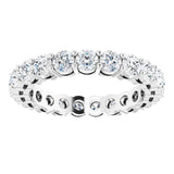 14K Gold Round Lab-Grown Diamond Shared-Prong Eternity Band – 2.8 mm Stones - White Gold - view 3