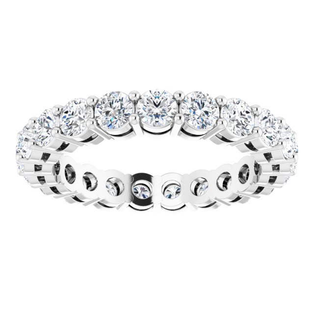 Platinum Round Lab-Grown Diamond Shared-Prong Eternity Band – 2.8 mm Stones - view 3