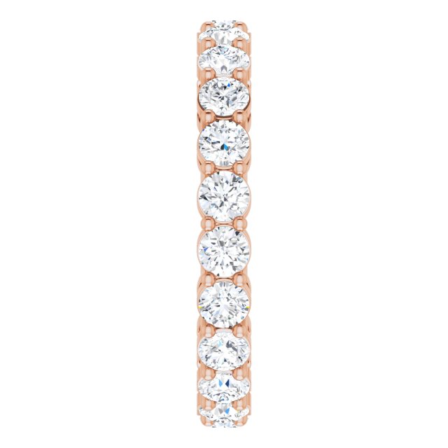 14K Gold Round Lab-Grown Diamond Shared-Prong Eternity Band – 2.8 mm Stones - Rose Gold - view 4