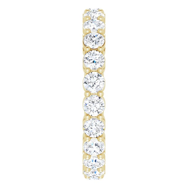 14K Gold Round Lab-Grown Diamond Shared-Prong Eternity Band – 2.8 mm Stones - Yellow Gold - view 4