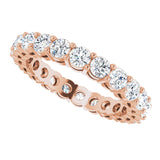 14K Gold Round Lab-Grown Diamond Shared-Prong Eternity Band – 2.8 mm Stones - Rose Gold - view 5