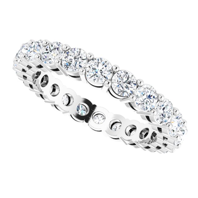 Platinum Round Lab-Grown Diamond Shared-Prong Eternity Band – 2.8 mm Stones - view 5