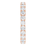 14K Gold Round Lab-Grown Diamond Shared-Prong Eternity Band – 2.8 mm Stones - Rose Gold - view 4