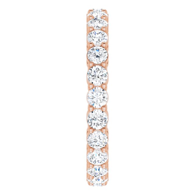 14K Gold Round Lab-Grown Diamond Shared-Prong Eternity Band – 2.8 mm Stones - Rose Gold - view 4