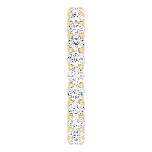 14K Gold Round Lab-Grown Diamond Shared-Prong Eternity Band – 2.8 mm Stones - Yellow Gold - view 4