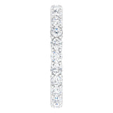 14K Gold Round Lab-Grown Diamond Shared-Prong Eternity Band – 2.8 mm Stones - White Gold - view 4