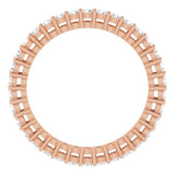 14K Gold Round Natural Diamond Shared-Prong Eternity Band – 1.7 mm Stones (1/2–3/4 CTW) - Rose Gold - view 2