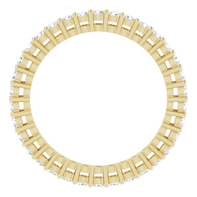14K Gold Round Lab-Grown Diamond Shared-Prong Eternity Band – 1.7 mm Stones (1/2–5/8 CTW) - Yellow Gold - view 2