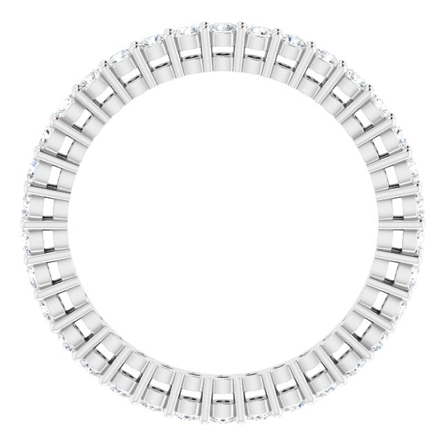 Platinum Round Natural Diamond Shared-Prong Eternity Band – 1.7 mm Stones (1/2–3/4 CTW) - view 2