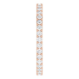 14K Gold Round Lab-Grown Diamond Shared-Prong Eternity Band – 1.7 mm Stones (1/2–5/8 CTW) - Rose Gold - view 4