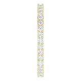 14K Gold Round Lab-Grown Diamond Shared-Prong Eternity Band – 1.7 mm Stones (1/2–5/8 CTW) - Yellow Gold - view 4