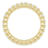 14K Gold Round Natural Diamond Shared-Prong Eternity Band – 2 mm Stones (3/4–1 CTW) - Yellow Gold - view 2