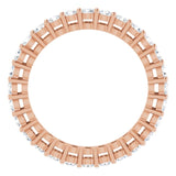 14K Gold Round Natural Diamond Shared-Prong Eternity Band – 2 mm Stones (3/4–1 CTW) - Rose Gold - view 2