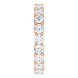 14K Gold Round Natural Diamond Shared-Prong Eternity Band – 3 mm Stones (1 3/4–2 1/5 CTW) - Rose Gold - view 4
