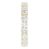14K Gold Round Lab-Grown Diamond Shared-Prong Eternity Band – 3 mm Stones (1 3/4–2 1/5 CTW) - Yellow Gold - view 4