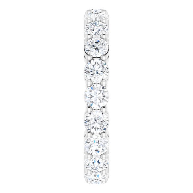 Platinum Round Lab-Grown Diamond Shared-Prong Eternity Band – 3 mm Stones (1 3/4–2 1/5 CTW) - view 4