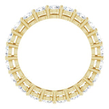14K Gold Round Natural Diamond Shared-Prong Eternity Band – 3 mm Stones (1 3/4–2 1/5 CTW) - Yellow Gold - view 2