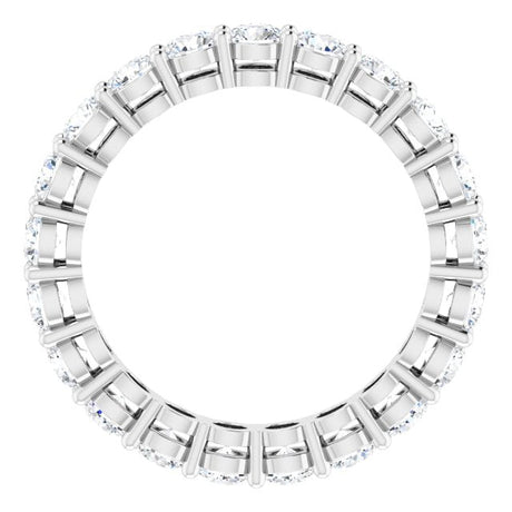 Platinum Round Natural Diamond Shared-Prong Eternity Band – 3 mm Stones (1 3/4–2 1/5 CTW) - view 2