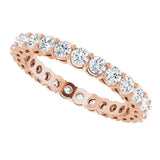 14K Gold Round Lab-Grown Diamond Shared-Prong Eternity Band – 2.5 mm Stones (1 3/8–1 1/2 CTW) - Rose Gold - view 5