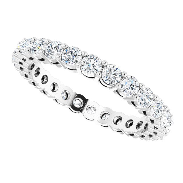 Platinum Round Lab-Grown Diamond Shared-Prong Eternity Band – 2.5 mm Stones (1 3/8–1 1/2 CTW) - view 5