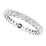14K Gold Round Lab-Grown Diamond Shared-Prong Eternity Band – 2.5 mm Stones (1 3/8–1 1/2 CTW) - White Gold - view 5