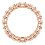 14K Gold Round Natural Diamond Shared-Prong Eternity Band – 2.8 mm Stones - Rose Gold - view 2