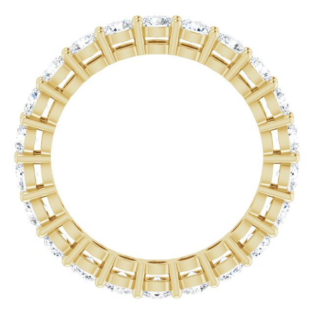 14K Gold Round Lab-Grown Diamond Shared-Prong Eternity Band – 2.8 mm Stones - Yellow Gold - view 2