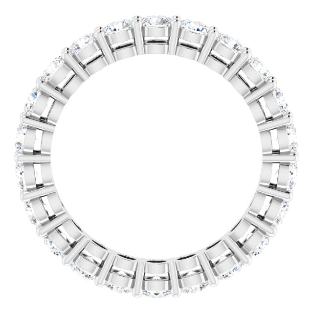 14K Gold Round Lab-Grown Diamond Shared-Prong Eternity Band – 2.8 mm Stones - White Gold - view 2