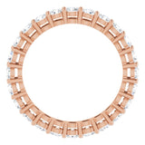 14K Gold Round Lab-Grown Diamond Shared-Prong Eternity Band – 2.8 mm Stones - Rose Gold - view 2