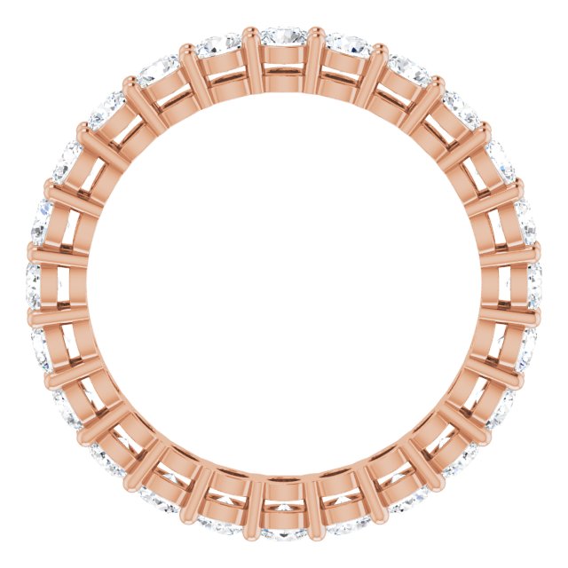 14K Gold Round Lab-Grown Diamond Shared-Prong Eternity Band – 2.8 mm Stones - Rose Gold - view 2