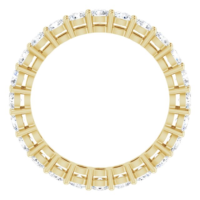 14K Gold Round Lab-Grown Diamond Shared-Prong Eternity Band – 2.8 mm Stones - Yellow Gold - view 2