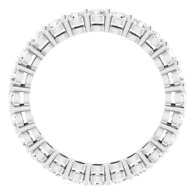 Platinum Round Lab-Grown Diamond Shared-Prong Eternity Band – 2.8 mm Stones - view 2