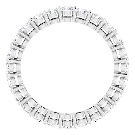 Platinum Round Natural Diamond Shared-Prong Eternity Band – 2.8 mm Stones - view 2