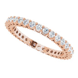 14K Gold Round Lab-Grown Diamond Shared-Prong Eternity Band – 1.7 mm Stones (1/2–5/8 CTW) - Rose Gold - view 5