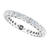 14K Gold Round Natural Diamond Shared-Prong Eternity Band – 2 mm Stones (3/4–1 CTW) - White Gold - view 5