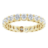 14K Gold Round Natural Diamond Shared-Prong Eternity Band – 3 mm Stones (1 3/4–2 1/5 CTW) - Yellow Gold - view 3