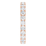 14K Gold Round Lab-Grown Diamond Shared-Prong Eternity Band – 2.8 mm Stones - Rose Gold - view 4