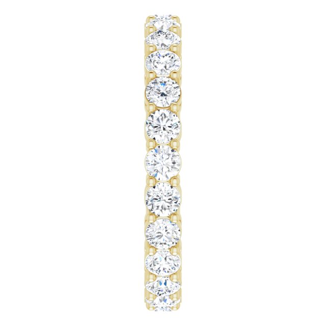 14K Gold Round Lab-Grown Diamond Shared-Prong Eternity Band – 2.8 mm Stones - Yellow Gold - view 4