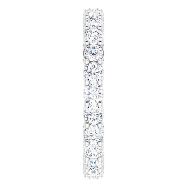 Platinum Round Natural Diamond Shared-Prong Eternity Band – 2.8 mm Stones - view 4