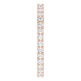 14K Gold Round Lab-Grown Diamond Shared-Prong Eternity Band – 1.7 mm Stones (1/2–5/8 CTW) - Rose Gold - view 4
