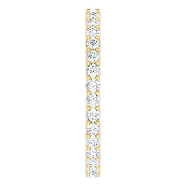 14K Gold Round Lab-Grown Diamond Shared-Prong Eternity Band – 1.7 mm Stones (1/2–5/8 CTW) - Yellow Gold - view 4