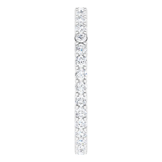14K Gold Round Lab-Grown Diamond Shared-Prong Eternity Band – 1.7 mm Stones (1/2–5/8 CTW) - White Gold - view 4